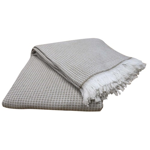 Colcha diseño nido de abeja para cama doble 50% algodón reciclado, TEXTIL HOGAR.