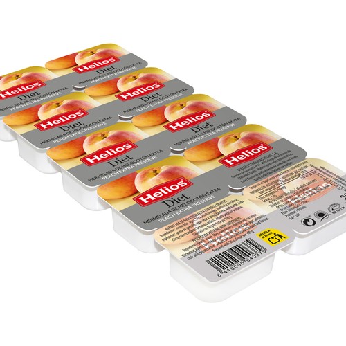 HELIOS Mermelada Diet melocotón en tarrinas,10 uds. 250 g.