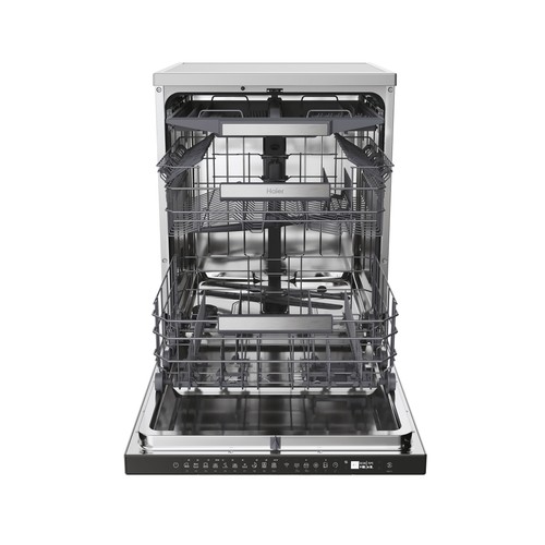 Lavavajillas HAIER XF 5C4M1, Inox, 15 servicios, clasificación energética C, H: 85cm, A: 59,7cm, F: 59,8cm.