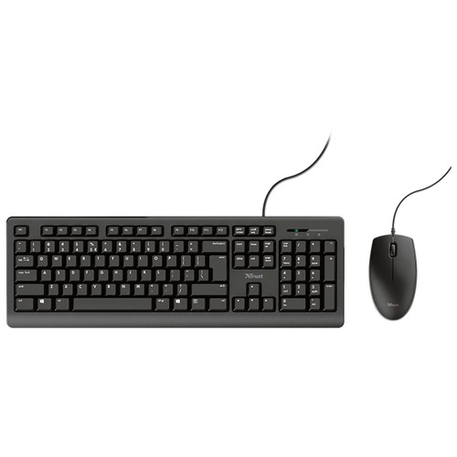 Set de teclado y ratón TRUST Primo, teclas silenciosas, cable 1,8m.