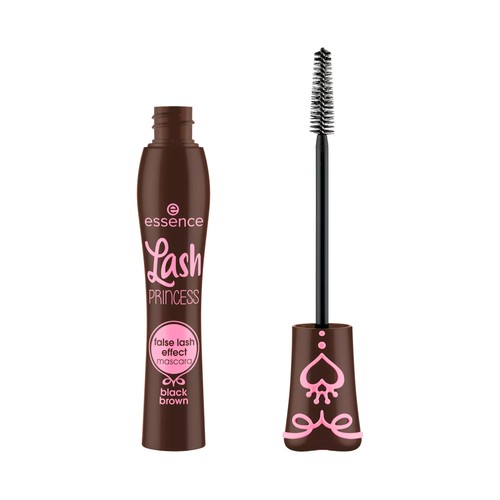 ESSENCE Lash princess tono marrón negro Máscara pestañas voluminizadora.