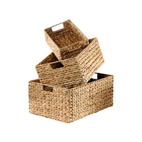 Cesta rectangular natural M con asa, ACTUEL.