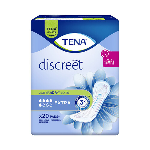 TENA Discreet Compresas incontinencia extra, para pérdidas de orina 20 uds.
