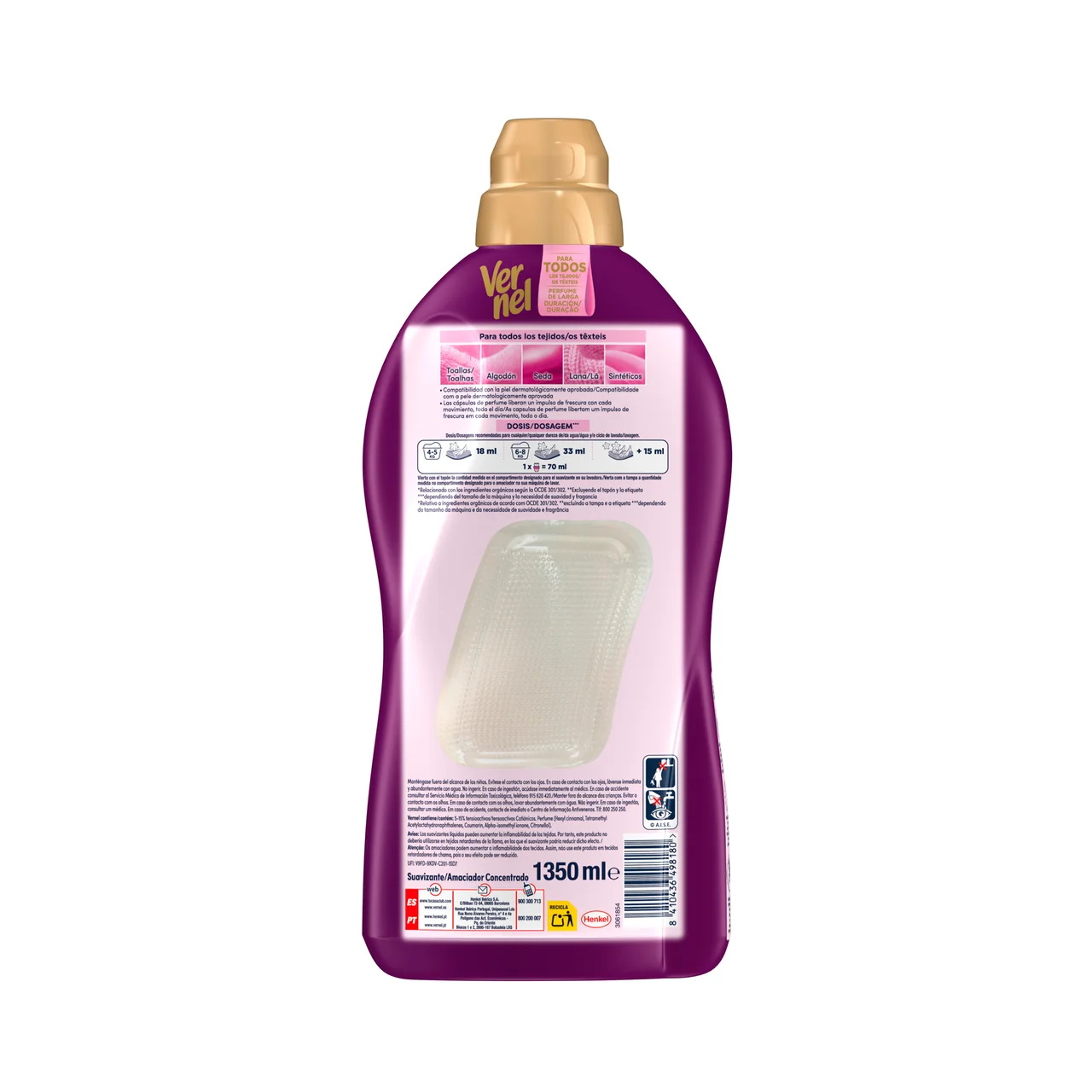 Suavizante vernel 75 dosis 1,35 l.