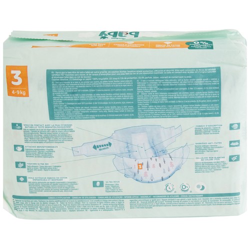 PRODUCTO ALCAMPO Baby sensitive Pañales talla 3 (4-9 kg) 36 uds.
