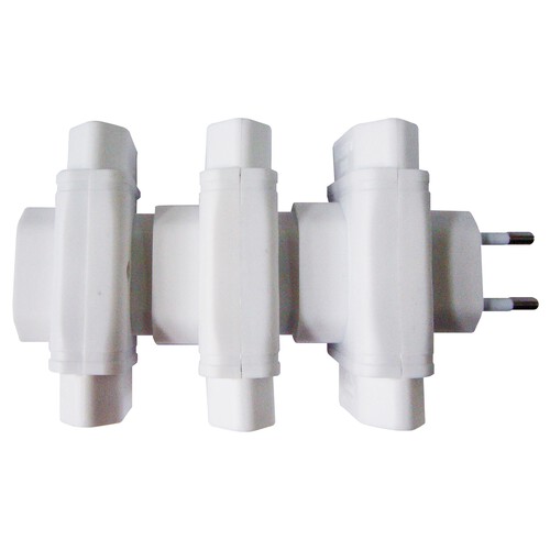 Adaptador 3 tomas europlug (lateral) blanco rt.3, NINE&ONE.