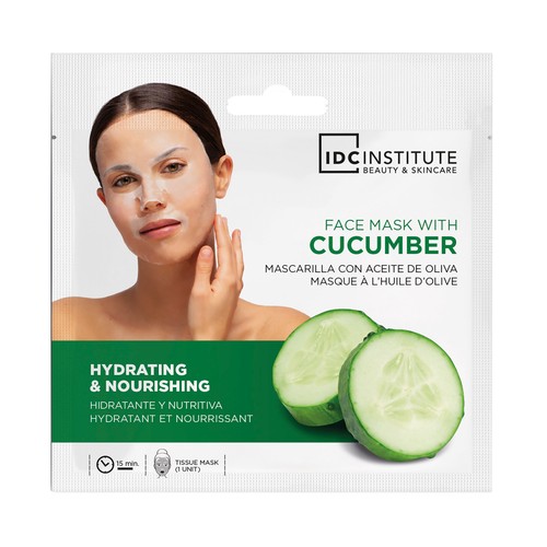 IDC INSTITUTE Mascarilla facial nutritiva e hidratante con aceite de oliva y pepino.