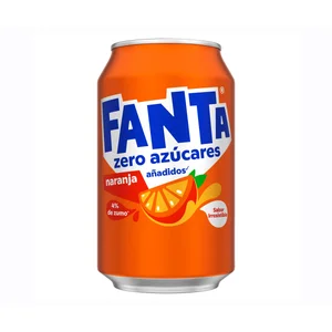 FANTA ZERO Refresco de naranja lata zero azúcares de 330 ml.