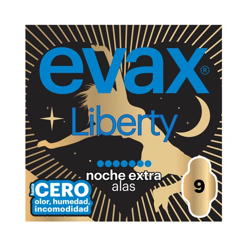AUSONIA Liberty Compresas extra de noche con alas 9 uds.