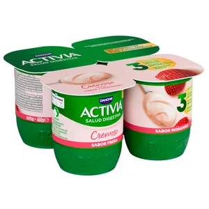 ACTIVIA Bífidus cremoso con 6 horas de fermentación y fresas de Danone 4 x 115 g.