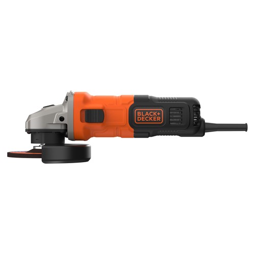 Mini-Amoladora 710W, 115mm, protección contra re-arranque, empuñadura lateral 2 posiciones, BLACK + DECKER BEG010-QS.