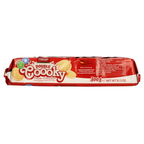 COPPENRATH Galletas tipo sándwich rellenas con crema sabor vainilla COPPENRATH DOUBLE COOOKY 300 gr,