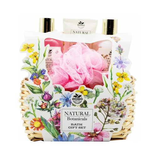 BECASAN NATURE Botanicals Cesta con productos para el baño.