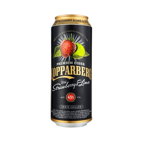 KOPPARBERG Sidra premium con zumo de fresa y lima lata 50 cl.