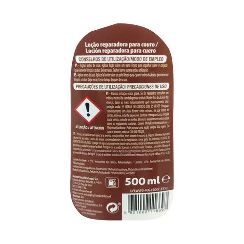 PRODUCTO ALCAMPO Spray loción para tratamiento de calzado de cuero, 500 ml.