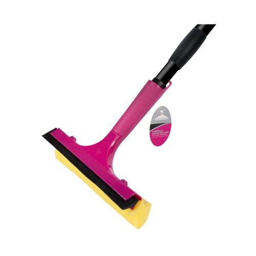 ROZENBAL Limpiacristales (rasqueta) con esponja + mango telescópico.