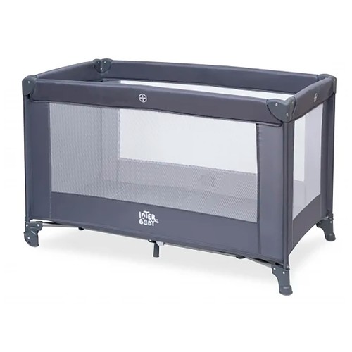 Cuna de viaje plegable, color gris, INTERBABY.