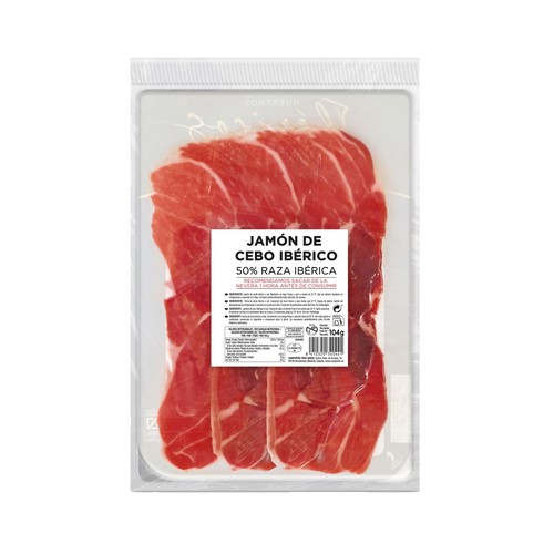 NAVIDUL Jamón de cebo ibérico (50% raza ibérica) cortado en lonchas con separador 104 g.