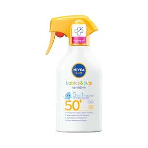 NIVEA Sun kids sensitive Spray solar extra resistente al agua y con FPS 50+ (muy alta) 270 ml.