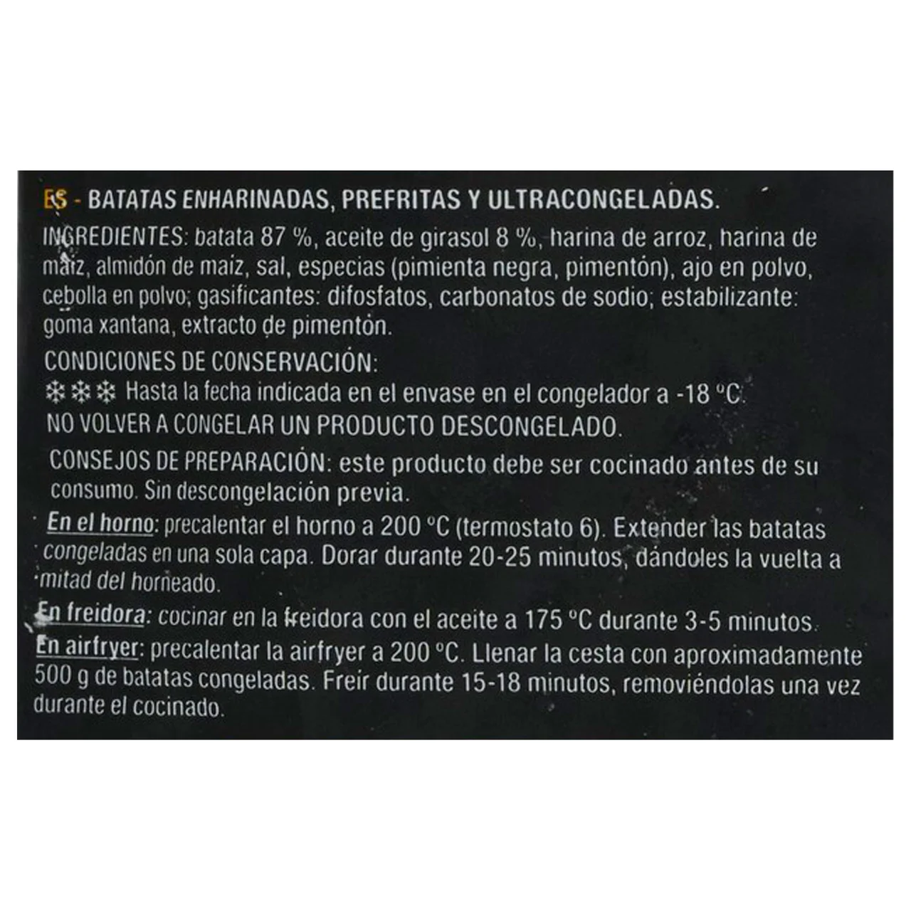 PRODUCTO ALCAMPO Batata frita 600 g.