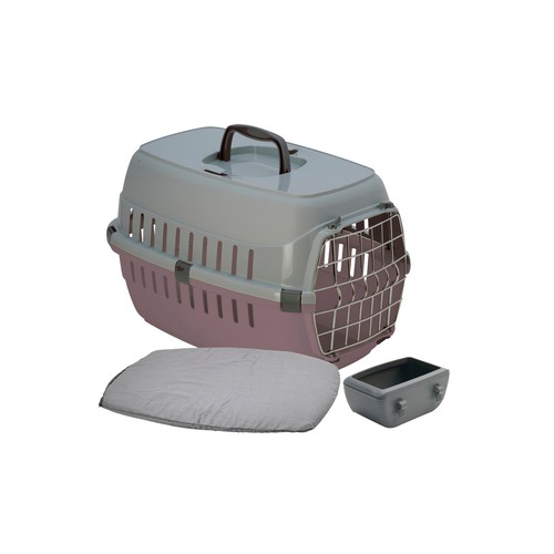 RIGA Pack transportín + comedero + cojín 
