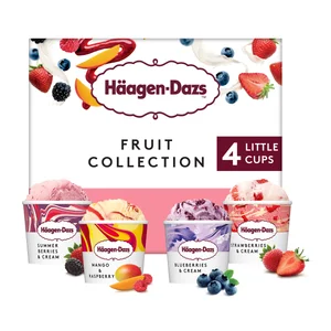 HÄAGEN-DAZS Tarrinas de helado de frutas (mango, fresa, frambuesa y arándano) 4 x 95 ml.