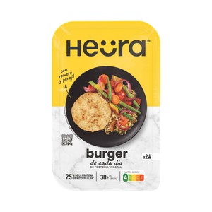 HEÜRA Burger vegetal a base de proteína de soja con romero y perejil 180 g.