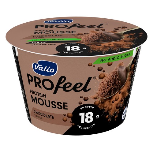 Mousse de chocolate sin azúcares añadidos y con alto contenido en proteínas (18 g) VALIO Profeel 150 g.