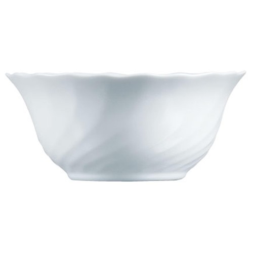 Cuenco 12cm. de vidrio Opal blanco, con diseño clásico redondeado, Trianon LUMINARC.