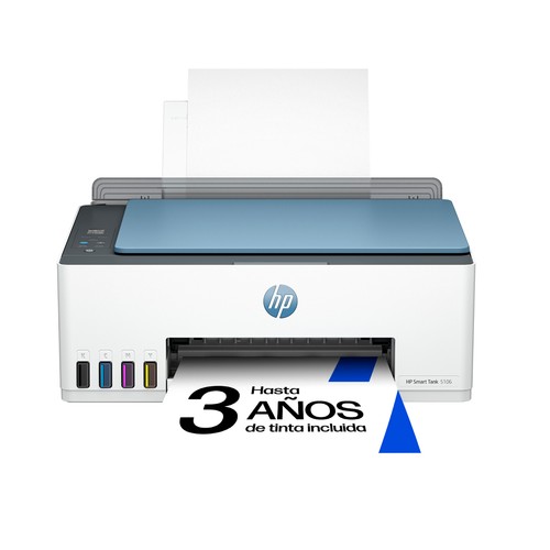 Impresora multifunción tinta HP Smart Tank 5106, WiFi, Bluetooth, doble cara.