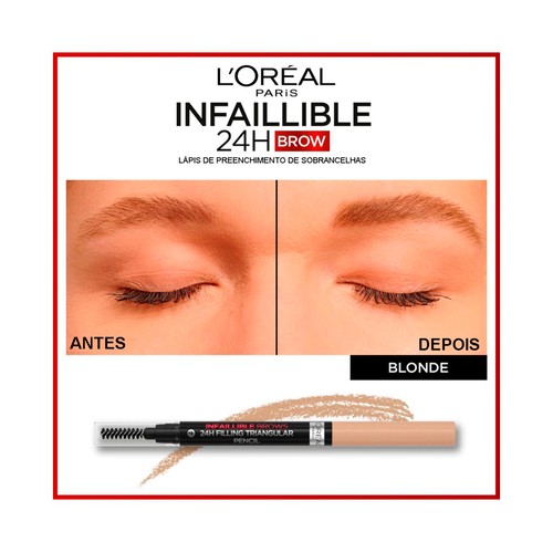 L´ORÉAL PARIS Infaillible brows 24h  tono 7.0 Blonde Lápiz de ojos  y perfilador de cejas de larga duración.