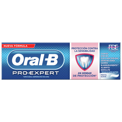 ORAL-B Pasta de dientes contra la sensibiliad dental, con sabor a menta suave ORAL-B Pro-expert 75 ml.