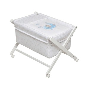 Minicuna de madera bear sleeping azul, 55 x 90 x 72 cm.