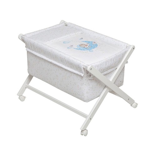 Minicuna de madera bear sleeping azul, 55 x 90 x 72 cm.