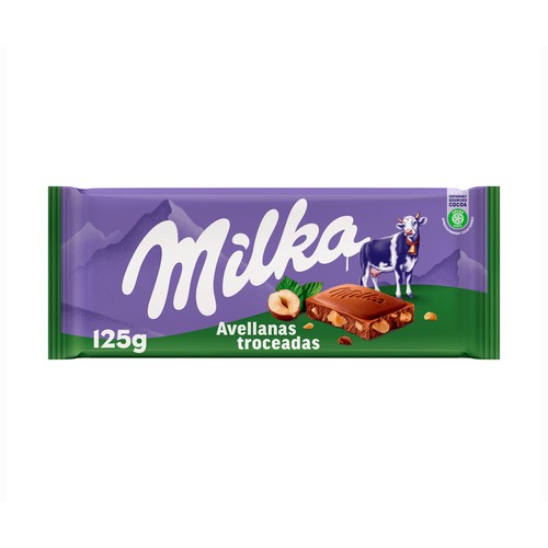 MILKA Chocolate de leche con avellanas 125 g.