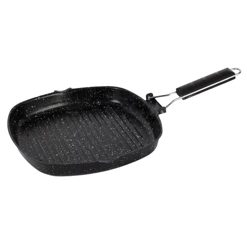 Asador 28x28cm. con interior antiadherente y mango plegable, apto para inducción, Onix TABERSEO.