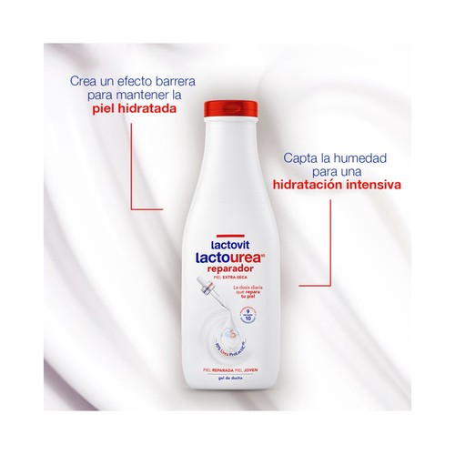 LACTOVIT Lactourea Gel reparador para baño o o ducha, para pieles secas y extra secas 750 ml.