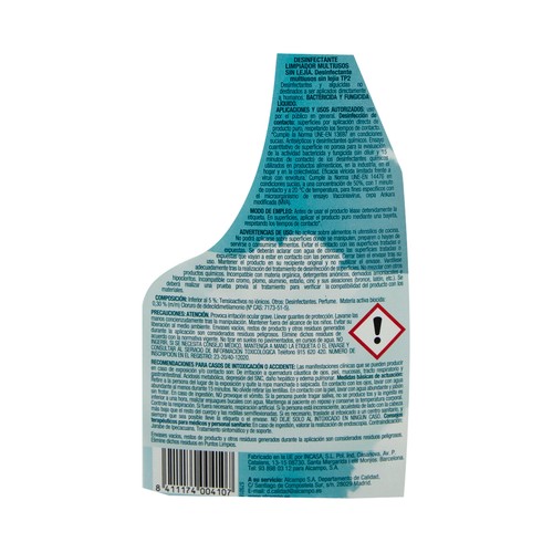 PRODUCTO ALCAMPO Limpiahogar multiusos desinfectante sin lejia 1.5 l.