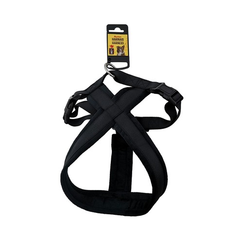 PRODUCTO ALCAMPO Arnés (2.5 cm) de color negro, para perros de tamaño L 40 - 60 cm.