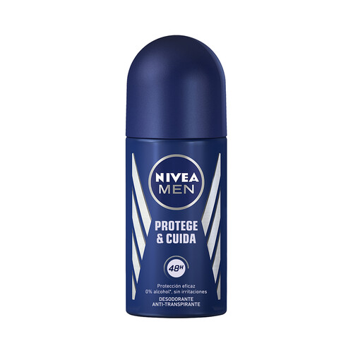 NIVEA Desodorante roll on para hombre con protección antitranspirante NIVEA Men protege & cuida 50 ml.