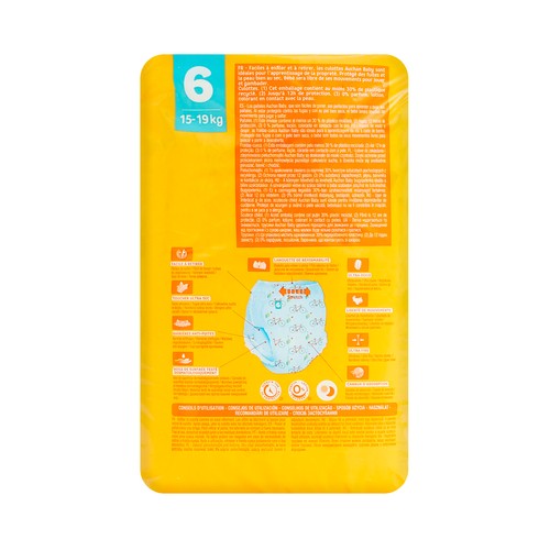 Pants (braguitas) de aprendizaje talla 6 para bebés de 15 a 19 kilogramos PRODUCTO ALCAMPO Baby 18 uds.