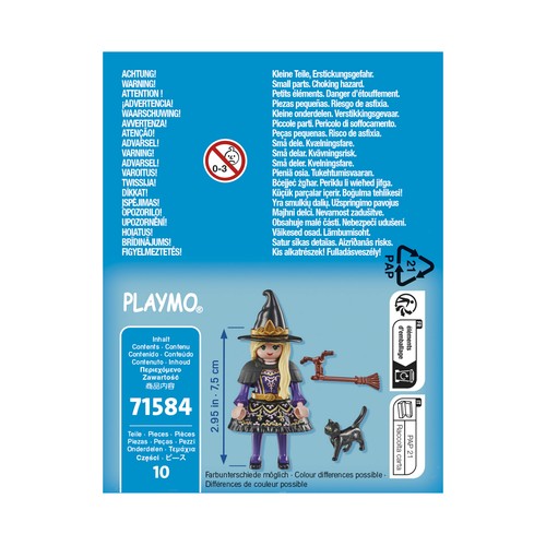 PLAYMOBIL Special Plus 71584, Bruja con gato y escoba, 10 pcs +4 Años