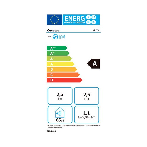 Aire acondicionado portátil CECOTEC ForceClima 9100 Soundless pinguino, 9000 BTU, 1010W, deshumidificación, área 25m2, mando a distancia, con temporizador.