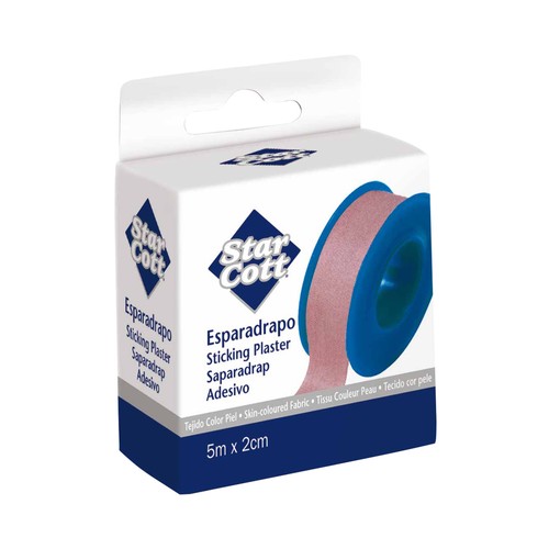 STAR COTT Esparadrapo de tela color piel de 2 cm de ancho STAR COTT 5 m.