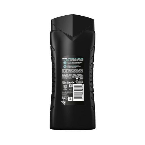 AXE Apolo Gel para ducha o baño 3 en 1 (cuerpo, cara y cabello) con refrecante fragancia a sabia y madera de Cedro 400 ml.
