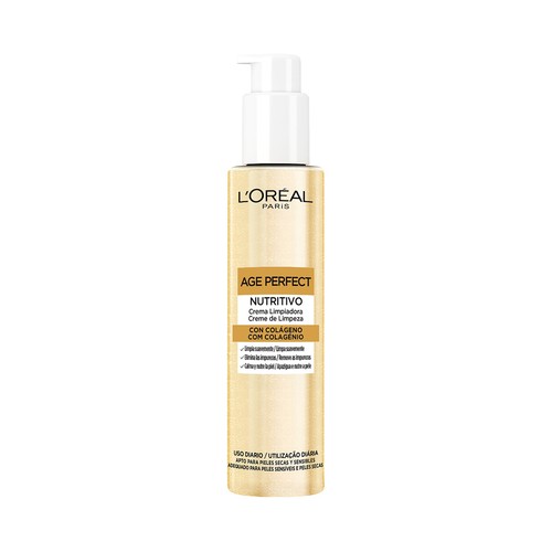 L´ORÉAL PARIS Age perfect Crema nutritiva y limpiadora facial, para pieles secas y sensibles 150 ml.