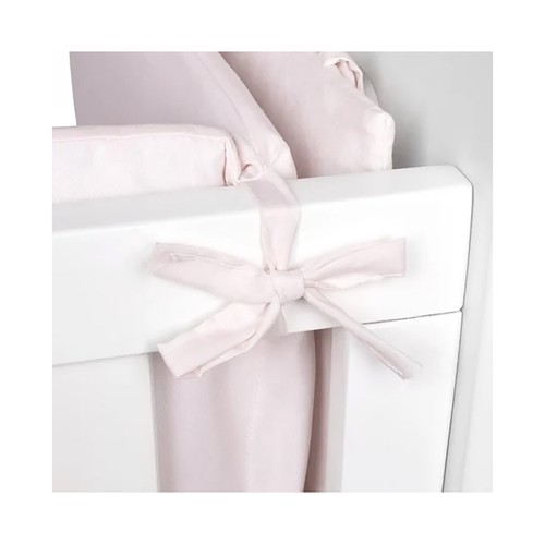 Protector de cuna liso de color rosa, INTERBABY.