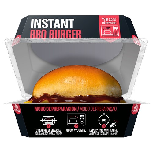 BROOKLYN TOWN Instant Hamburguesa barbacoa con un 92% carne de vacuno 210 g.
