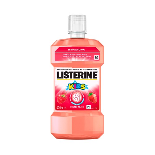 LISTERINE Kids Enjuague bucal para niños de + de 6 años, con sabor a frutos rojos 500 ml.