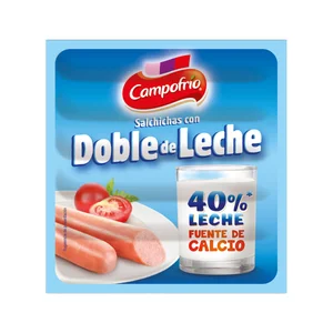 CAMPOFRÍO Salchichas cocidas tipo Frankfurt con doble de leche 140 g.